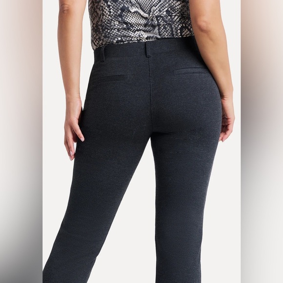 Betabrand Classic Straight Leg Dress Pants Charcoal Large Petite Office Workwear - Picture 3 of 11